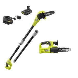 lot 2465 image: RYOBI 18V ONE 8-inch Pole Saw and 8 in Pruning Saw Kit with 2.0 Ah Battery and Charger