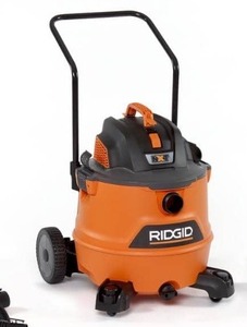 lot 2493 image: RIDGID NXT 60L (16 Gal.) 6.5 Peak HP WetDry Shop Vacuum with Cart, Fine Dust Filter, Hose and Accessories