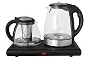 lot 1849 image: GOLDA INC. Glass Tea Maker, Electric Kettle, Tea Tray Set ...