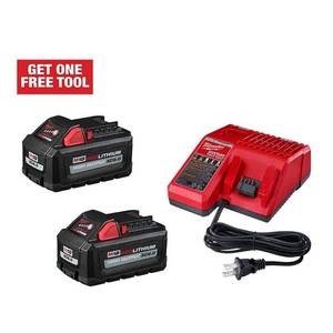 lot 2605 image: Milwaukee M18 18-Volt Lithium-Ion High Output Starter Kit with Two 6.0 Ah Battery and Charger