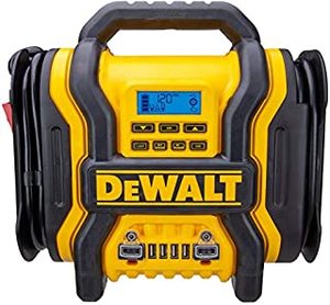 lot 3621 image: DEWALT DXAEPS14 1600 Peak Battery Amp 12V Automotive Jump StarterPower Station with 500 Watt AC Power Inverter, 120 PSI Digital Compressor, and USB Power , Yellow (B086VRNYMM)