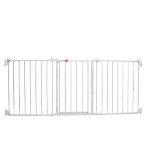 lot 3592 image: Regalo Open Area Baby Gate in White, up to 76 with Walk Through Door