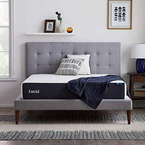 lot 3606 image: LUCID 10 Inch Memory Foam Medium Feel Gel Infusion Hypoallergenic Bamboo Charcoal Breathable Cover Bed Mattress Conventional, Full - Retail $226.10