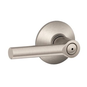 lot 1832 image: Schlage F40VBRW619 Satin Nickel Broadway Lever Bed & Bath Lock