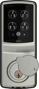 lot 1842 image: Lockly - Secure Pro Smart Lock Wi-Fi Retrofit Deadbolt with AppTouchscreenKey Access - Satin Nickel