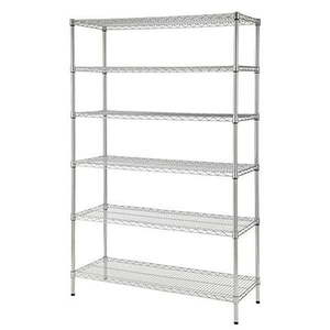 lot 3778 image: hdx 48 in. w x 72 in. h x 18 in. d decorative wire chrome finish commercial shelving unit