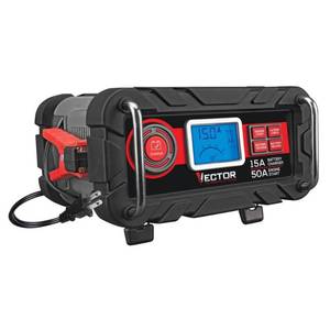 lot 3780 image: Vector 15 Amp Automatic 12V Battery Charger with 50 Amp Engine Start and Alternator Check