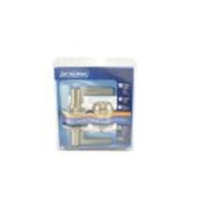 lot 5923 image: Schlage FB50NVLAT619 Satin Nickel Single Cylinder Deadbolt & Keyed Entry Latitude Lever