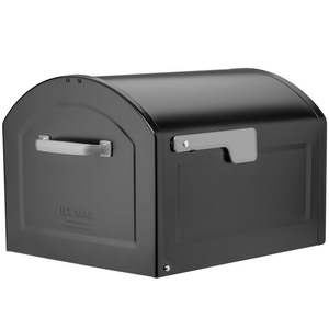 lot 2596 image: Centennial Extra Large Capacity Post Mount Mailbox in Black
