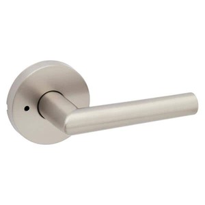 lot 2603 image: Kwikset 221076 Milan Privacy Lever, Satin Nickel