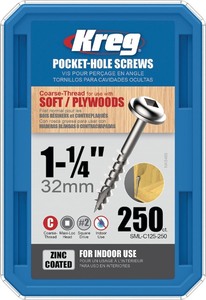 lot 2692 image: Kreg 1-14 Soft Plywood Pockethole Screws