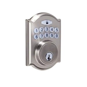 lot 3636 image: Defiant Castle Satin Nickel Electronic Keypad Deadbolt