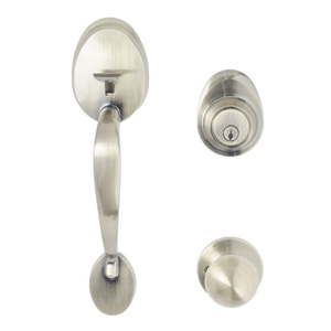lot 3726 image: Kwikset Dakota Sgl Cyl Handleset wPolo Door Knob in SN Handle Sets, silver