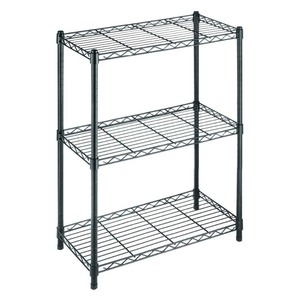 lot 3727 image: HDX Black 3-Tier Metal Wire Shelving Unit (24 in. W x 30 in. H x 14 in. D), Black