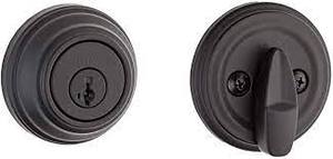 lot 3734 image: Kwikset 980 Deadbolt Keyed One Side featuring Smartkey Security in VB, Black