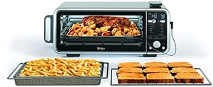 lot 2575 image: Ninja SP201 Digital Air Fry Pro Countertop 8-in-1 Oven with Extended Height, XL Capacity, Flip Up & Away Capability for Storage Space, with Air Fry Basket, Wire Rack & Crumb Tray, Silver (B08QZZY53M)