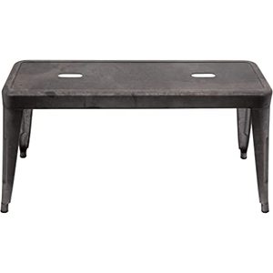 lot 2589 image: Creative Co-Op Grey & Brown Galvanized Metal Bench