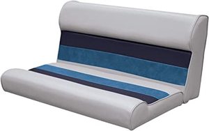 lot 3687 image: 2 Pontoon Boat Seats, Grey, Blue, 37 x 18 - Retail $301.98