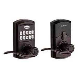 lot 3706 image: Kwikset 917 Smartcode Electronic Residential Lever featuring Smartkey Security in VB, Black