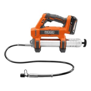 lot 5919 image: RIDGID 18V Lithium-Ion Cordless Grease Gun Kit with 2.0 Ah Battery and Charger