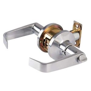 lot 5921 image: Universal Hardware Commercial 2-34 in. Satin Chrome Privacy BedBath Door Lever