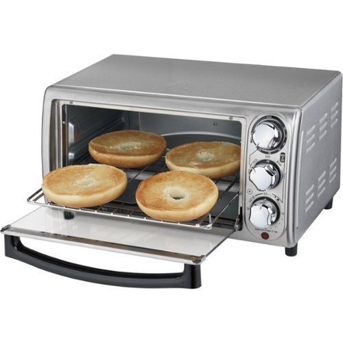 lot 11241 image: Hamilton Beach - 4-Slice Toaster Oven - Stainless steel