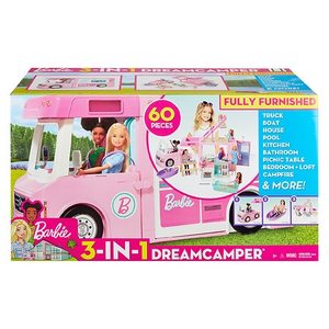 lot 10333 image: Barbie - 3-in-1 DreamCamper Vehicle and Accessories