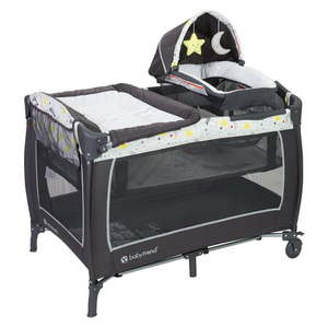 lot 10350 image: Baby Trend Lil Snooze Deluxe II Nursery Center Playard, Twinkle Twinkle Little Moon