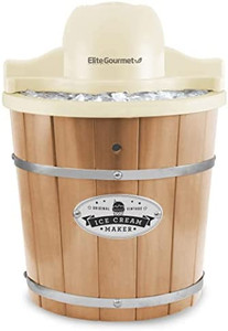 lot 10369 image: Elite Gourmet EIM-924L# 4 Quart Electric Motorized Ice Cream Maker Ice & Rock Salt, 4Qt. Freezing Canister, Creamy Ice Cream, Gelato, Frozen Yogurt, or Sorbet