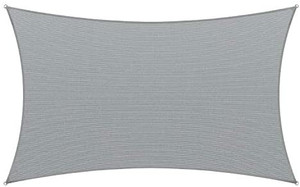 lot 10386 image: 16 x 20 Grey Rectangle Sun Shade Sail Canopy Awning, 95% UV Blockage, Water & Air Permeable, Commercial and Residential