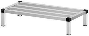 lot 19150 image: VEVOR Aluminum Dunnage Rack, 48 x 20 Commercial Floor Food Shelf, 8 Off The Floor, 1500lbs Capacity Aluminum Storage Rack, Commercial Food Service Storage in Restaurant, Kitchens, Shops