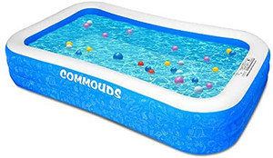 lot 20956 image: SIMILAR ITEM - COMMOUDS Large Inflatable Swimming Pool, 120�X72�X22�, Full-Sized Blow up Family Pool for Kids, Baby, Children, Adults, Large Durable, Inflated Swimming Pool