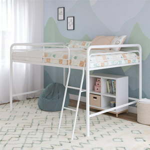 lot 20961 image: DHP Jett Junior Full Metal Loft Bed Off White