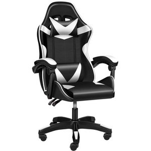 lot 20980 image: YSSOA Backrest and Seat Height Adjustable Swivel Recliner Racing Office Computer Ergonomic Video Game Chair WhiteBlack