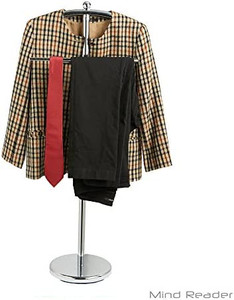 lot 20985 image: Mind Reader Stainless Steel Valet Suit Rack Stand, Silver