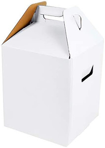 lot 20989 image: Tall Cake Boxes for Tier Cakes,12 Inch Large Disposable Tiered Cake Delivery Box 2 Layer Cake Carrier with Handle Safe Transport Box 10x10x12inch,(12,10x10x12inch)