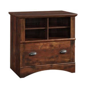 lot 20994 image: Sauder - Harbor View Collection 1 Drawer Filing Cabinet - Curado Cherry