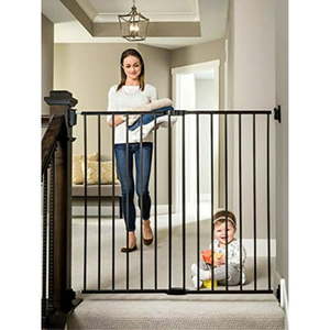 lot 30283 image: Regalo Extra Tall Stairway and Hallway Walk Through Baby Gate, Black