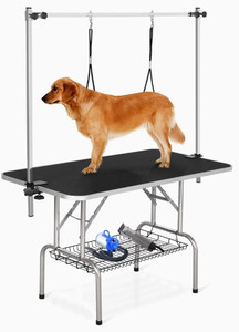 lot 30288 image: Pet Grooming Table for Large Dogs Adjustable Professional - Portable Trimming Drying Table wArmNooseMesh Tray, Maximum Capacity Up to 330LB