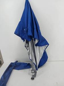 lot 40806 image: Adjustable Beach Umbrella with Universal Clamp for Chair, Golf Cart, Stroller, Bleacher, Patio (Blue)