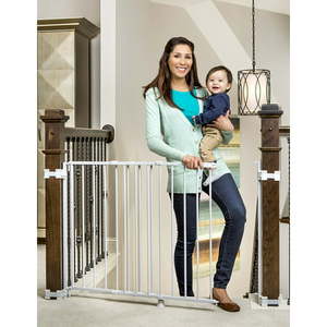 lot 30303 image: Regalo Extra Tall and Wide 2-in-1 Stairway and Hallway Wall Mounted Baby Gate, Bonus Kit, Includes Banister and Wall Mounting Kit