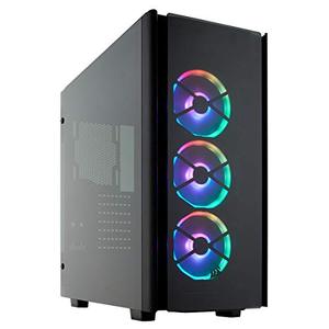 lot 30306 image: Corsair Obsidian Series 500D RGB SE Premium Mid-Tower Case, 3 RGB Fans, Smoked Tempered Glass, Aluminum Trim, Integrated Commander PRO fan and lighting controller (CC-9011139-WW)