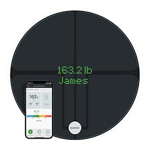 lot 104 image: QardioBase2 WiFi Smart Scale and Body Analyzer monitor weight, BMI and body composition, easily store, track and share data. Free app for iOS, Android, Kindle. Works with Apple Health.