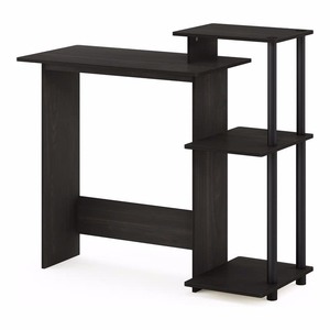 lot 105 image: Furinno Efficient Home Laptop Notebook Computer Desk with Square Shelves, EspressoBlack