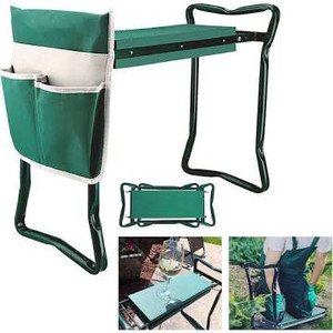 lot 113 image: Garden Kneeler Seat with Upgraded Thicken Kneeling Pad and 1 Large Tool Pouch, Foldable Stool 330lb Capacity-Protects Your Knees, Clothes from Dirt & Grass Stains by BDL
