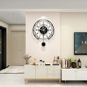 lot 115 image: JUJUDA Large Wall Clock for Living Room Decor Modern Silent Pendulum Wall Clock for Home House Kitchen Bedroom Decorative Big Wall Clock Non Ticking Battery Operated Quartz for Indoor Bathroom 17 Inch