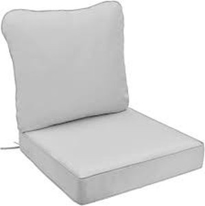 lot 116 image: AAAAAcessories Outdoor Deep Seat Cushions for Patio Furniture, Water-Resistant Replacement Patio Chair Cushions 24 x 24 x 5 inch, Bright Gray