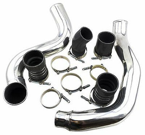 lot 125 image: FITS 03-07 F250 F350 F450 F550 Diesel 6.0 Intercooler Hard Pipes Tbolts Couplers