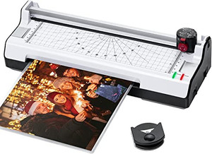 lot 130 image: Laminator Machine, 13 Inch Thermal Laminator with Paper Trimmer, Corner Rounder, Bubble-Free, Wrinkle-Free Laminating Machine with 16 Laminating Pouches, Hot Cold Laminator for HomeOfficeSchool Use