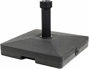 lot 133 image: C-Hopetree Patio Outdoor Plastic Umbrella Stand 35 Lbs Filled, Black Square